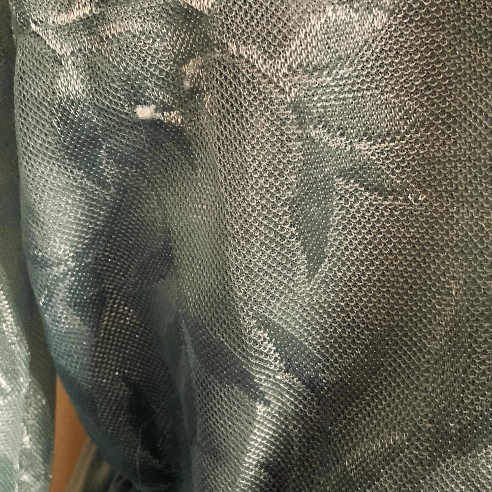 Vintage Anthony Richards Scoop Neck Floor Dress Long Sleeve Floral Women 16 Blue - Picture 9 of 9